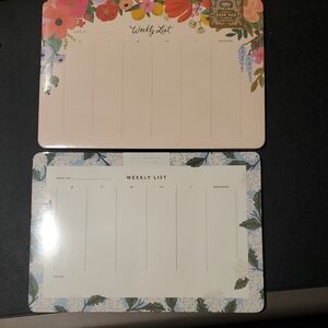 NWT Set Of 2 Rifle Paper Co. Floral Weekly Desk Pad Planning Notepad